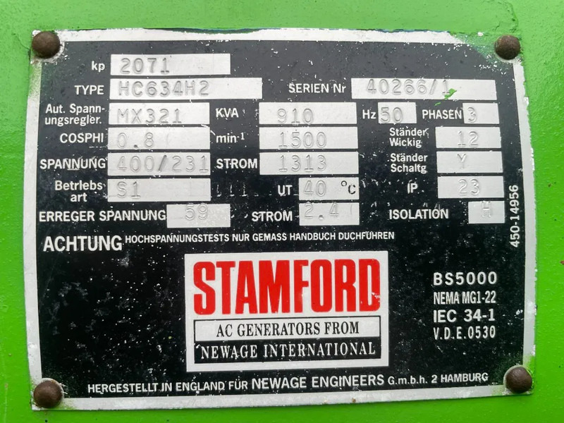 Jenbacher JW312 GSB Stamford 910 kVA gas generatorset - ערכת גנרטורים: תמונה 5 Jenbacher JW312 GSB Stamford 910 kVA gas generatorset - ערכת גנרטורים: תמונה 5
