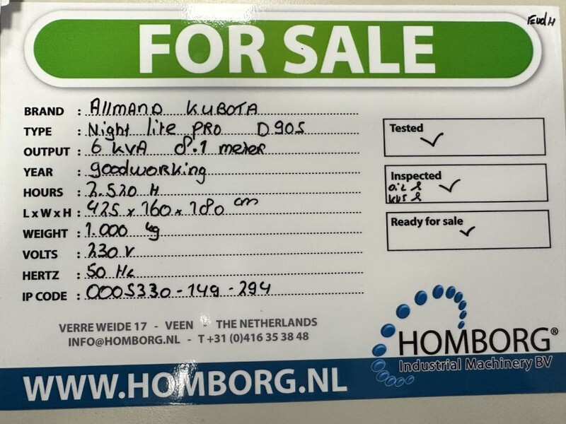 מגדל תאורה Kubota D905 Allmand Mobiele Lichtmast Aggregaat Light Tower 8.1 meter: תמונה 20 מגדל תאורה Kubota D905 Allmand Mobiele Lichtmast Aggregaat Light Tower 8.1 meter: תמונה 20