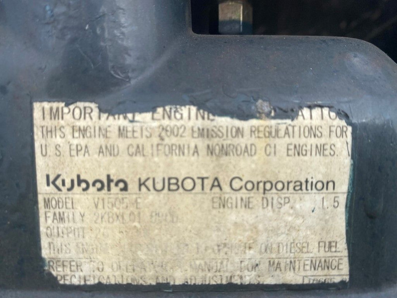 ערכת גנרטורים Kubota V1505 Vrachtwagen aggregaat 12.5 kVA generatorset: תמונה 8