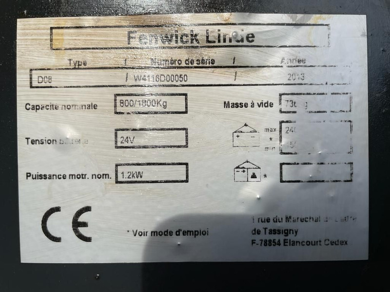 Linde D08 Stapelaar 1.8 ton 210 cm Hefhoogte Stapelaar - מערים: תמונה 4 Linde D08 Stapelaar 1.8 ton 210 cm Hefhoogte Stapelaar - מערים: תמונה 4