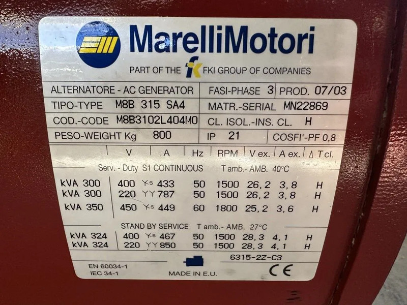 Marelli M8B 315 SA4 Alternator 300 kVA generatordeel SAE 1 / 14 - ערכת גנרטורים: תמונה 3 Marelli M8B 315 SA4 Alternator 300 kVA generatordeel SAE 1 / 14 - ערכת גנרטורים: תמונה 3