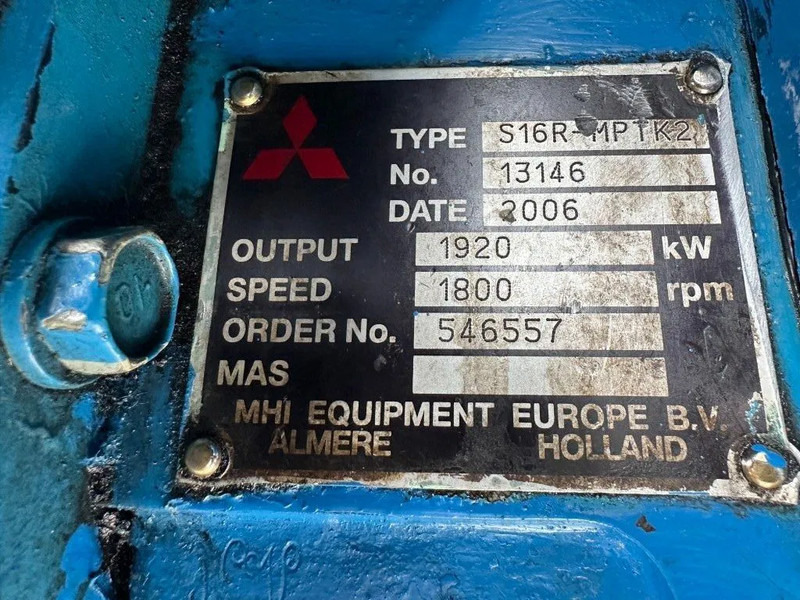 Mitsubishi S16R - MPTK2 Alconza 2322 kVA Marine generatorset - ערכת גנרטורים: תמונה 4 Mitsubishi S16R - MPTK2 Alconza 2322 kVA Marine generatorset - ערכת גנרטורים: תמונה 4