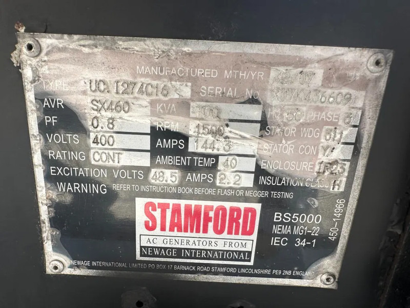 ערכת גנרטורים Perkins Stamford 100 kVA noodstroom generatorset: תמונה 14