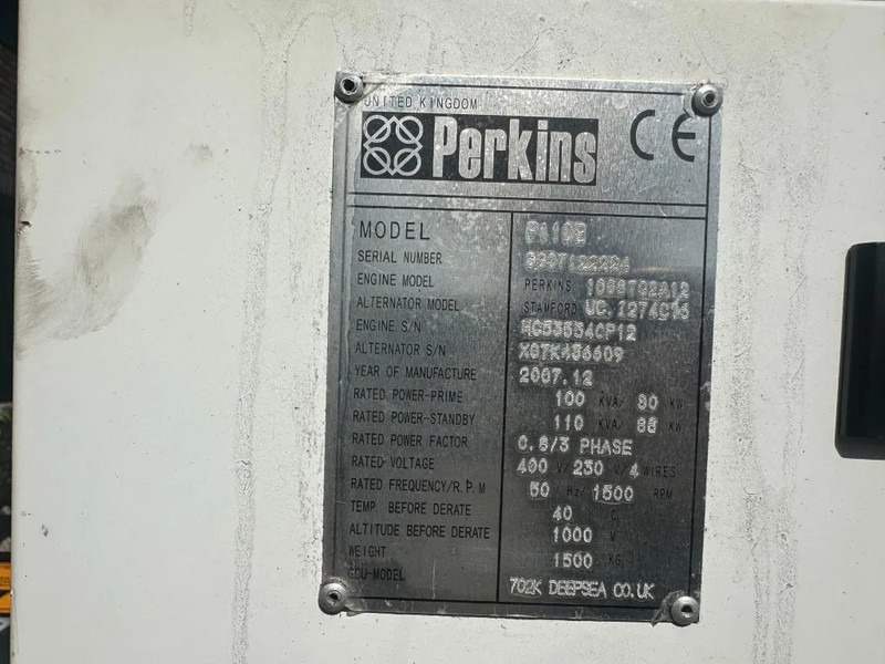 ערכת גנרטורים Perkins Stamford 100 kVA noodstroom generatorset: תמונה 12