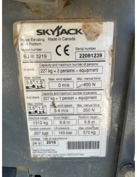 זרוע מרפקי Skyjack SJIII 3219 Elektra Schaarhoogwerker 7.6 meter werkhoogte: תמונה 12