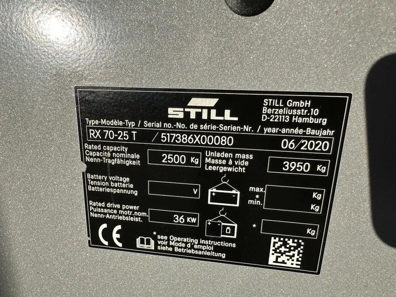 Still RX70-25 T 2.5 ton Duplex Sideshift LPG Heftruck 2020 - מלגזת LPG: תמונה 4 Still RX70-25 T 2.5 ton Duplex Sideshift LPG Heftruck 2020 - מלגזת LPG: תמונה 4