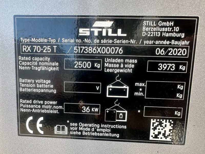 Still RX70-25 T 2.5 ton Duplex Sideshift LPG Heftruck 2020 - מלגזת LPG: תמונה 3 Still RX70-25 T 2.5 ton Duplex Sideshift LPG Heftruck 2020 - מלגזת LPG: תמונה 3