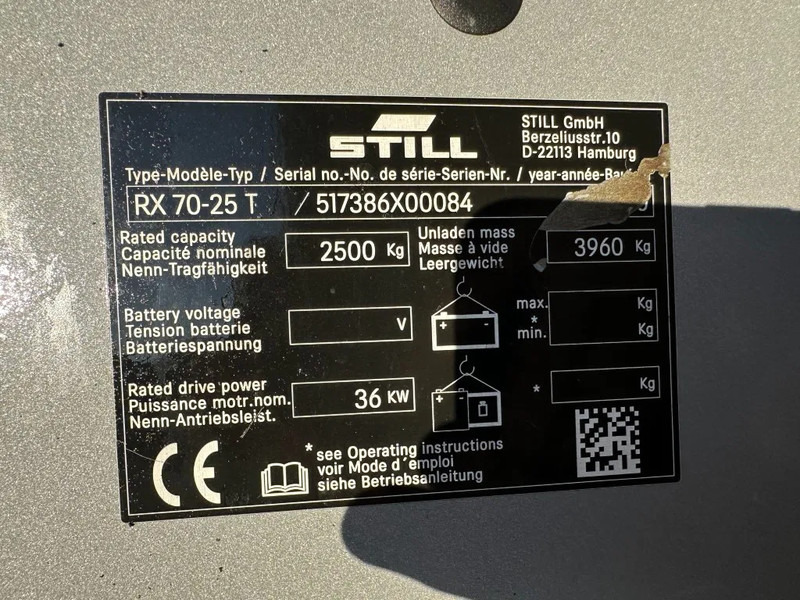 Still RX70-25 T 2.5 ton Duplex Sideshift LPG Heftruck 2020 - מלגזת LPG: תמונה 3 Still RX70-25 T 2.5 ton Duplex Sideshift LPG Heftruck 2020 - מלגזת LPG: תמונה 3