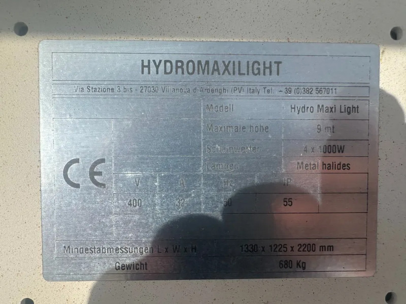 Towerlight Hydromaxilight 8 meter 4 x 1000 Watt Licht Tower Lichtmast LED - מגדל תאורה: תמונה 3 Towerlight Hydromaxilight 8 meter 4 x 1000 Watt Licht Tower Lichtmast LED - מגדל תאורה: תמונה 3