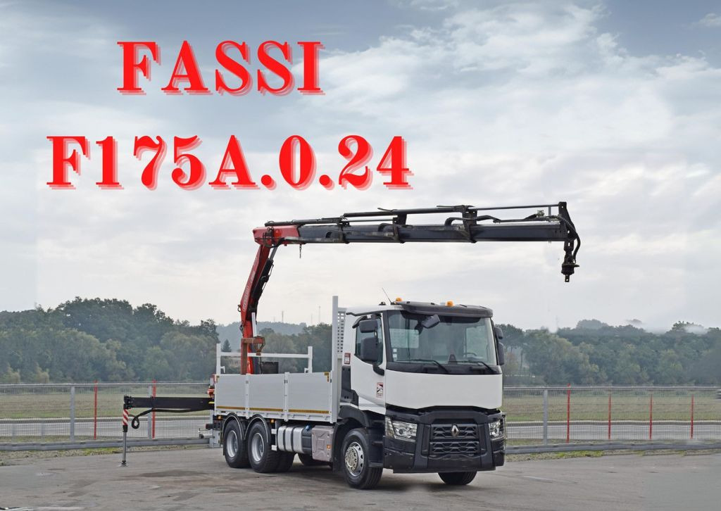 Renault C 380*PRITSCHE 5,45m*FASSI F175A.0.22+ FUNK/6x4 - משאית מנוף, משאית צד נופל/ שטוחה: תמונה 1 Renault C 380*PRITSCHE 5,45m*FASSI F175A.0.22+ FUNK/6x4 - משאית מנוף, משאית צד נופל/ שטוחה: תמונה 1