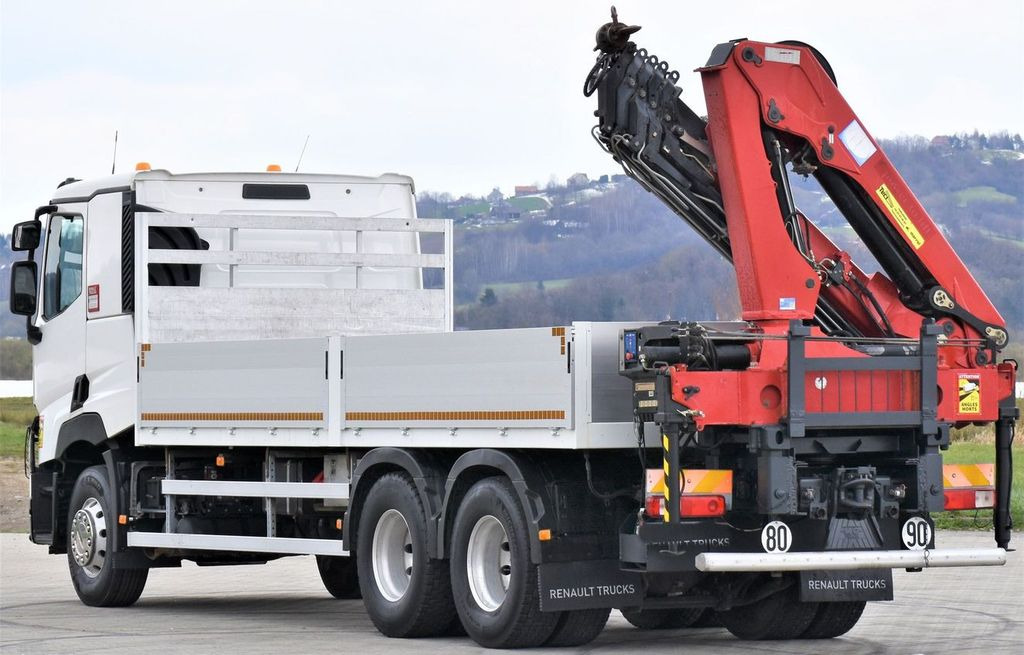 משאית מנוף, משאית צד נופל/ שטוחה Renault C 460 * HMF 1510 K6 + FUNK * 6x4: תמונה 6