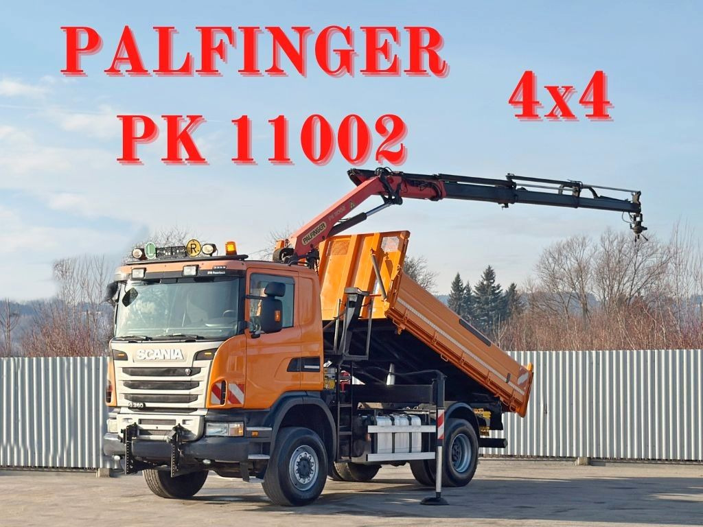 Scania G 360 * KIPPER 4,15m * PALFINGER PK 11002/ 4x4 - משאית מנוף: תמונה 1 Scania G 360 * KIPPER 4,15m * PALFINGER PK 11002/ 4x4 - משאית מנוף: תמונה 1