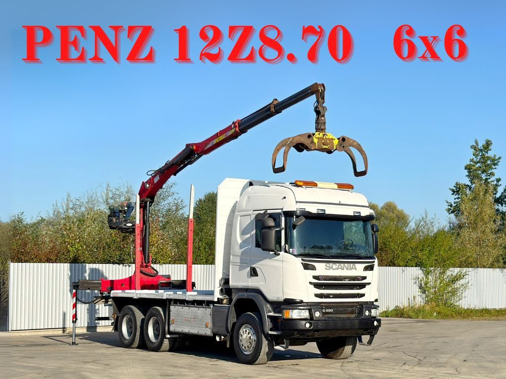 Scania G490* HOLZTRANSPORTER * PENZ 12Z8.70* 6x6 - משאית עץ, משאית מנוף: תמונה 1 Scania G490* HOLZTRANSPORTER * PENZ 12Z8.70* 6x6 - משאית עץ, משאית מנוף: תמונה 1