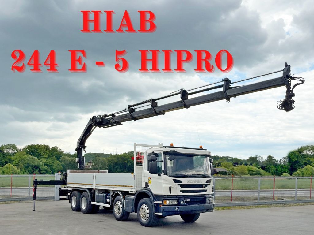 Scania P 410*PLATFORM 7,00m*HIAB 244 E-5 HIPRO+FUNK/8x4 Scania P 410*PRITSCHE 7,00m*HIAB 244 E-5 HIPRO+FUNK/8x4 - משאית מנוף, משאית צד נופל/ שטוחה: תמונה 1 Scania P 410*PLATFORM 7,00m*HIAB 244 E-5 HIPRO+FUNK/8x4 Scania P 410*PRITSCHE 7,00m*HIAB 244 E-5 HIPRO+FUNK/8x4 - משאית מנוף, משאית צד נופל/ שטוחה: תמונה 1