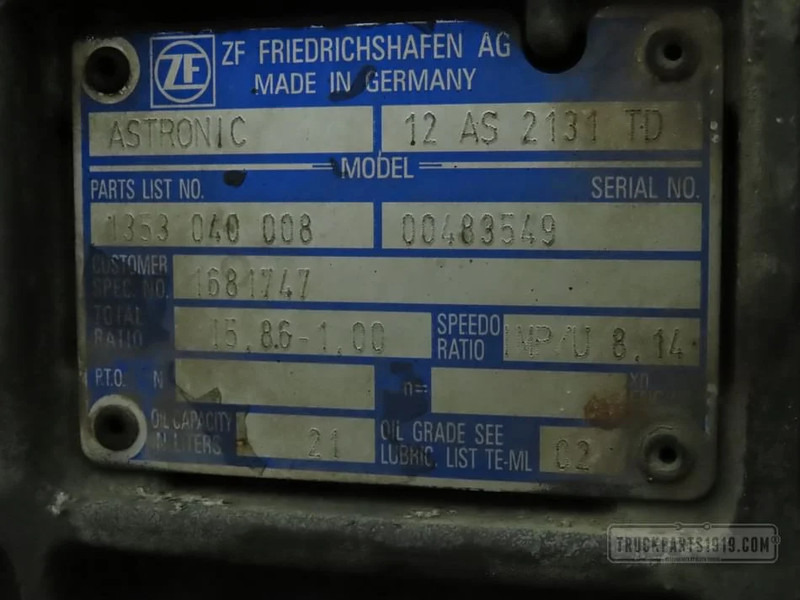 DAF Gearbox & Clutch Parts Versnellingsbak 12AS2131TD DAF - תיבת הילוכים עבור משאית: תמונה 3 DAF Gearbox & Clutch Parts Versnellingsbak 12AS2131TD DAF - תיבת הילוכים עבור משאית: תמונה 3