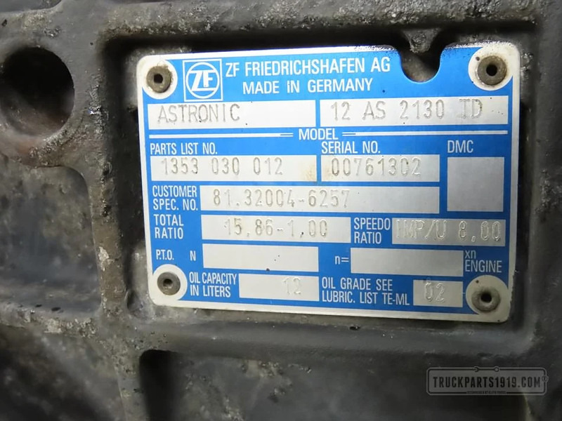 MAN Gearbox & Clutch Parts Versnellingsbak 12AS2130TD - תיבת הילוכים עבור משאית: תמונה 3 MAN Gearbox & Clutch Parts Versnellingsbak 12AS2130TD - תיבת הילוכים עבור משאית: תמונה 3