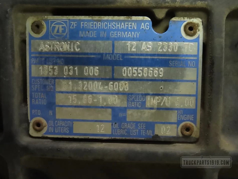 MAN Gearbox & Clutch Parts Versnellingsbak 12AS2330TD - תיבת הילוכים עבור משאית: תמונה 3 MAN Gearbox & Clutch Parts Versnellingsbak 12AS2330TD - תיבת הילוכים עבור משאית: תמונה 3