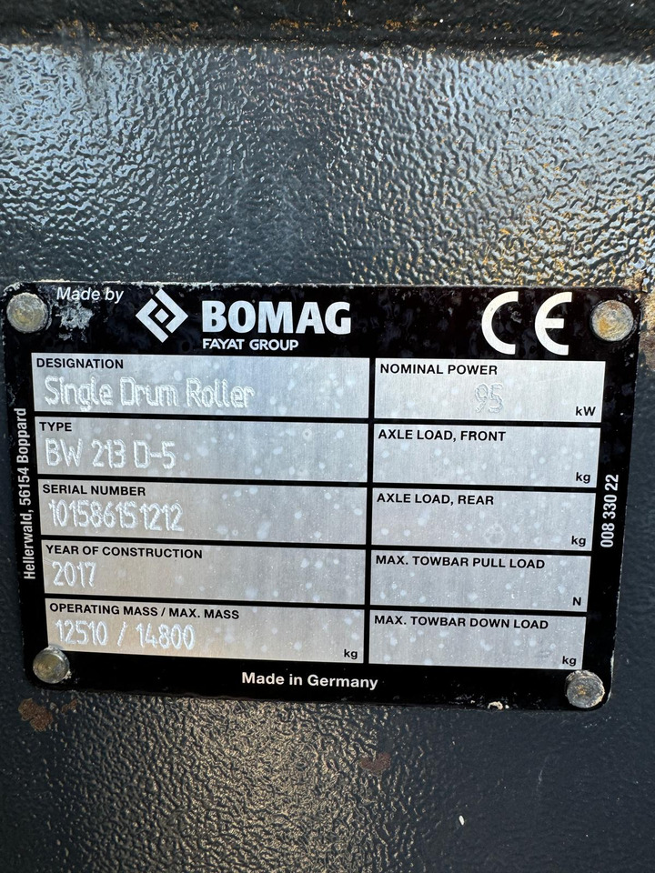 מדחס Bomag BW 213-D5 2017: תמונה 6