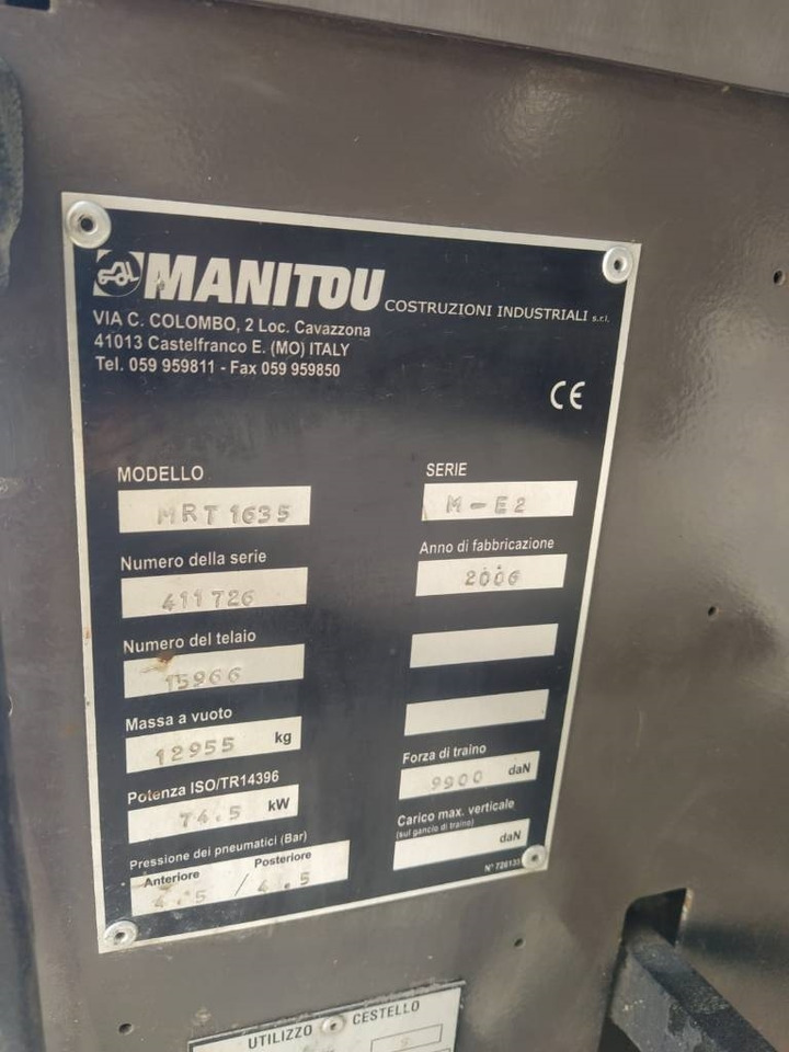 Manitou 1635 - מפעיל טלסקופי: תמונה 5 Manitou 1635 - מפעיל טלסקופי: תמונה 5