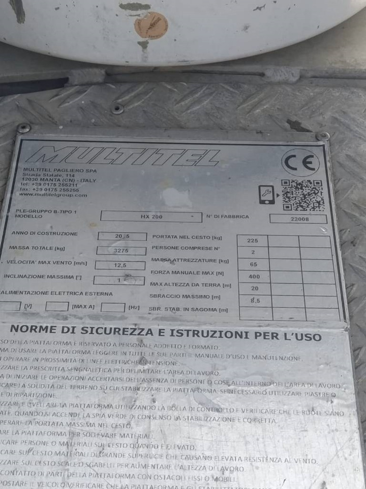 Multitel HX200 - פלטפורמה אווירית מותקנת על משאית: תמונה 3 Multitel HX200 - פלטפורמה אווירית מותקנת על משאית: תמונה 3