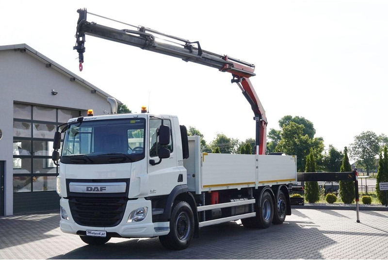 DAF CF 370 / 6x2 / SKRZYNIOWY - paka: 6,4 m / + HDS PALFINGER PK 180 - משאית צד נופל/ שטוחה, משאית מנוף: תמונה 1 DAF CF 370 / 6x2 / SKRZYNIOWY - paka: 6,4 m / + HDS PALFINGER PK 180 - משאית צד נופל/ שטוחה, משאית מנוף: תמונה 1