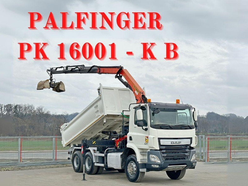 DAF CF 410 * Kipper 4,90 m + PK 16001 - K B * 6x4 - מזהיר, משאית מנוף: תמונה 1 DAF CF 410 * Kipper 4,90 m + PK 16001 - K B * 6x4 - מזהיר, משאית מנוף: תמונה 1