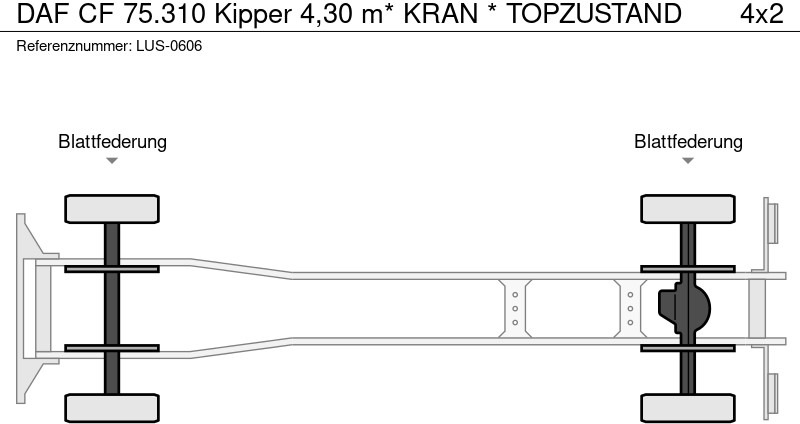 מזהיר DAF CF 75.310 Kipper 4,30 m* KRAN * TOPZUSTAND: תמונה 15