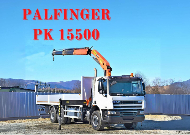 DAF CF 75.360 - משאית צד נופל/ שטוחה, משאית מנוף: תמונה 1 DAF CF 75.360 - משאית צד נופל/ שטוחה, משאית מנוף: תמונה 1