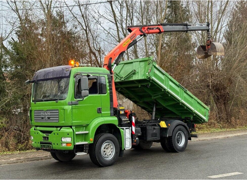 MAN TGA 18.360 Meiller 3-Way Tipper + Crane Palfinger PK 9501 - מזהיר, משאית מנוף: תמונה 1 MAN TGA 18.360 Meiller 3-Way Tipper + Crane Palfinger PK 9501 - מזהיר, משאית מנוף: תמונה 1