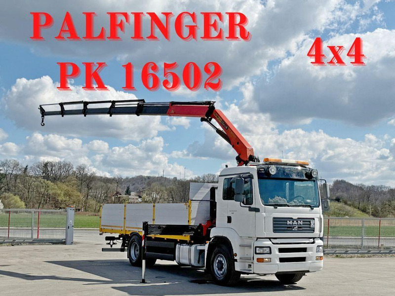 MAN TGA 18.440* PK 16502 + FUNK * 4x4 * TOP - משאית צד נופל/ שטוחה, משאית מנוף: תמונה 1 MAN TGA 18.440* PK 16502 + FUNK * 4x4 * TOP - משאית צד נופל/ שטוחה, משאית מנוף: תמונה 1