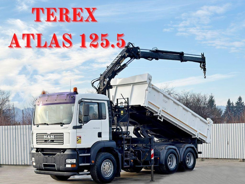 MAN TGA 26.350 * KIPPER 4,90m + TEREX ATLAS * 6x4 * - משאית צד נופל/ שטוחה, משאית מנוף: תמונה 1 MAN TGA 26.350 * KIPPER 4,90m + TEREX ATLAS * 6x4 * - משאית צד נופל/ שטוחה, משאית מנוף: תמונה 1
