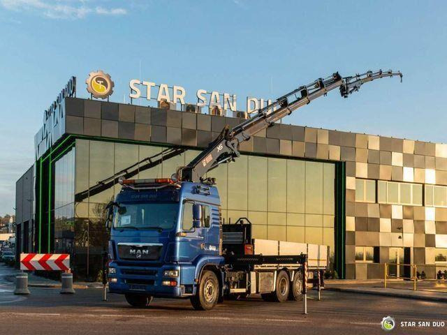 MAN TGA 26.440 6x4 HIAB 322-6 HIPRO Fly Jib - משאית צד נופל/ שטוחה, משאית מנוף: תמונה 1 MAN TGA 26.440 6x4 HIAB 322-6 HIPRO Fly Jib - משאית צד נופל/ שטוחה, משאית מנוף: תמונה 1