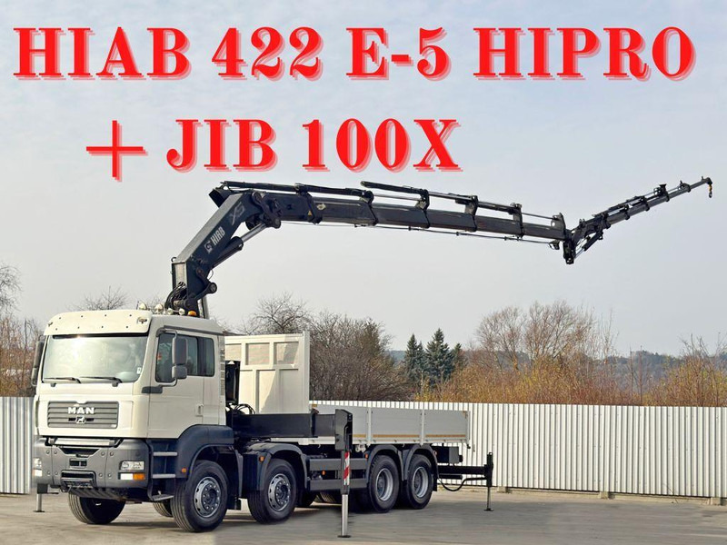 MAN TGA 35.430 * HIAB 422 E - 5 HIPRO + JIB 100X - משאית צד נופל/ שטוחה, משאית מנוף: תמונה 1 MAN TGA 35.430 * HIAB 422 E - 5 HIPRO + JIB 100X - משאית צד נופל/ שטוחה, משאית מנוף: תמונה 1