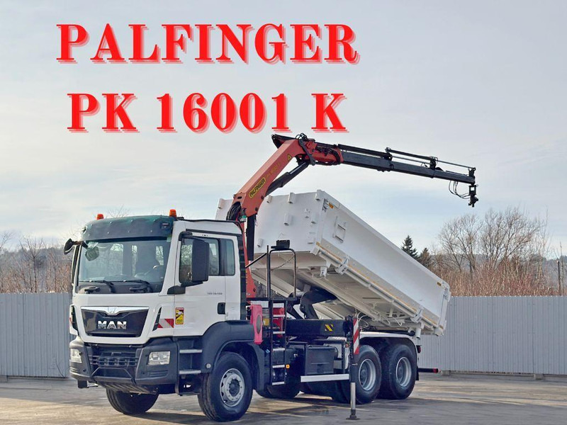 MAN TGS 26.400 * PALFINGER PK 16001 K + FUNK * 6x4 - משאית צד נופל/ שטוחה, משאית מנוף: תמונה 1 MAN TGS 26.400 * PALFINGER PK 16001 K + FUNK * 6x4 - משאית צד נופל/ שטוחה, משאית מנוף: תמונה 1