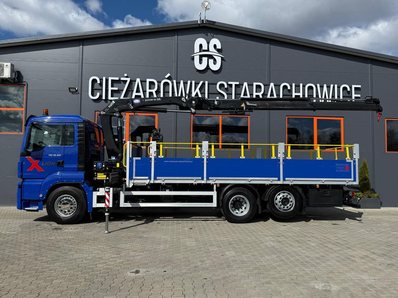 MAN TGS TGX 26.360 / E6 / 143tys km !!! skrzynia + żuraw HMF / manua - משאית צד נופל/ שטוחה, משאית מנוף: תמונה 2 MAN TGS TGX 26.360 / E6 / 143tys km !!! skrzynia + żuraw HMF / manua - משאית צד נופל/ שטוחה, משאית מנוף: תמונה 2