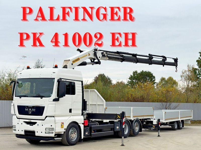 MAN TGX 26.440 * PK 41002-EH + FUNK + Anhänger*TOP - משאית צד נופל/ שטוחה, משאית מנוף: תמונה 1 MAN TGX 26.440 * PK 41002-EH + FUNK + Anhänger*TOP - משאית צד נופל/ שטוחה, משאית מנוף: תמונה 1