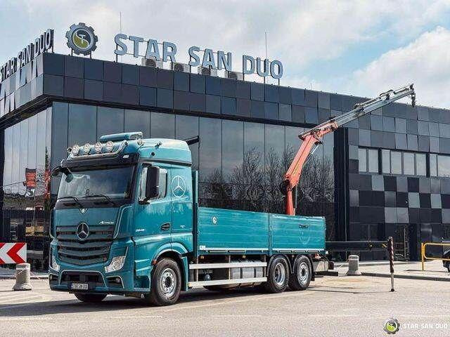 Mercedes-Benz ACTROS 2545 6x2 Palfinger PK 16001 HDS Crane - משאית צד נופל/ שטוחה, משאית מנוף: תמונה 1 Mercedes-Benz ACTROS 2545 6x2 Palfinger PK 16001 HDS Crane - משאית צד נופל/ שטוחה, משאית מנוף: תמונה 1
