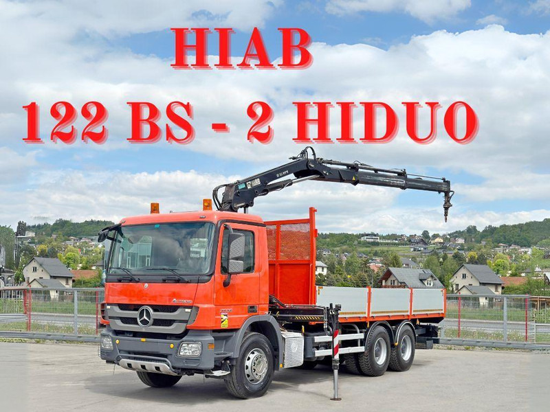 Mercedes-Benz ACTROS 2636 *HIAB 122 BS-2 HIDUO + FUNK/6x4 * TOP - משאית צד נופל/ שטוחה, משאית מנוף: תמונה 1 Mercedes-Benz ACTROS 2636 *HIAB 122 BS-2 HIDUO + FUNK/6x4 * TOP - משאית צד נופל/ שטוחה, משאית מנוף: תמונה 1