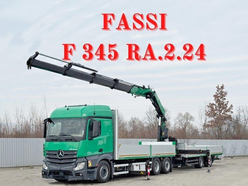 Mercedes-Benz ACTROS 2645 * FASSI F345.24 + FUNK + Anhänger - משאית צד נופל/ שטוחה, משאית מנוף: תמונה 1 Mercedes-Benz ACTROS 2645 * FASSI F345.24 + FUNK + Anhänger - משאית צד נופל/ שטוחה, משאית מנוף: תמונה 1