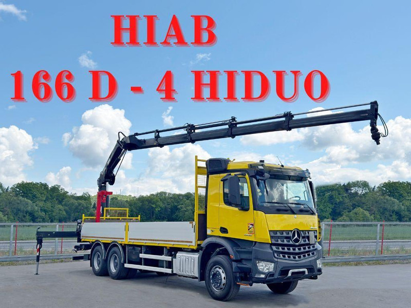Mercedes-Benz AROCS 2636 *HIAB 166 D-4 HIDUO + FUNK* 6x4 - משאית צד נופל/ שטוחה, משאית מנוף: תמונה 1 Mercedes-Benz AROCS 2636 *HIAB 166 D-4 HIDUO + FUNK* 6x4 - משאית צד נופל/ שטוחה, משאית מנוף: תמונה 1