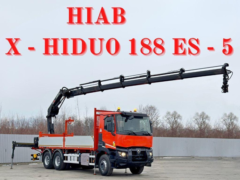Renault C 430 *HIAB X - HIPRO 188 ES - 5 + FUNK* 6x4 - משאית צד נופל/ שטוחה, משאית מנוף: תמונה 1 Renault C 430 *HIAB X - HIPRO 188 ES - 5 + FUNK* 6x4 - משאית צד נופל/ שטוחה, משאית מנוף: תמונה 1
