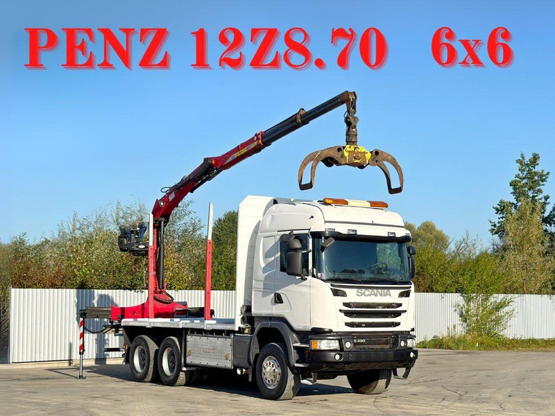 Scania G490 - משאית עץ, משאית מנוף: תמונה 1 Scania G490 - משאית עץ, משאית מנוף: תמונה 1