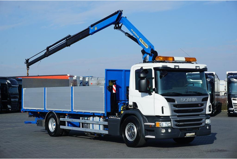 Scania P 250 / ACC / SKRZYNIOWY + HDS + WINDA / PALFINGER PK 12 002 - E - משאית צד נופל/ שטוחה, משאית מנוף: תמונה 2 Scania P 250 / ACC / SKRZYNIOWY + HDS + WINDA / PALFINGER PK 12 002 - E - משאית צד נופל/ שטוחה, משאית מנוף: תמונה 2
