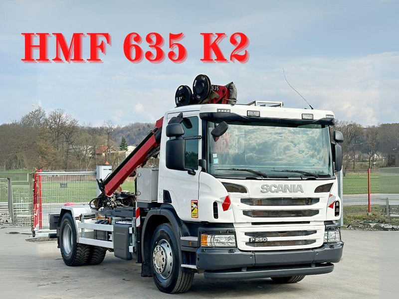 Scania P 250 * HMF 635 K2 + FUNK * TOPZUSTAND - מזהיר, משאית מנוף: תמונה 1 Scania P 250 * HMF 635 K2 + FUNK * TOPZUSTAND - מזהיר, משאית מנוף: תמונה 1