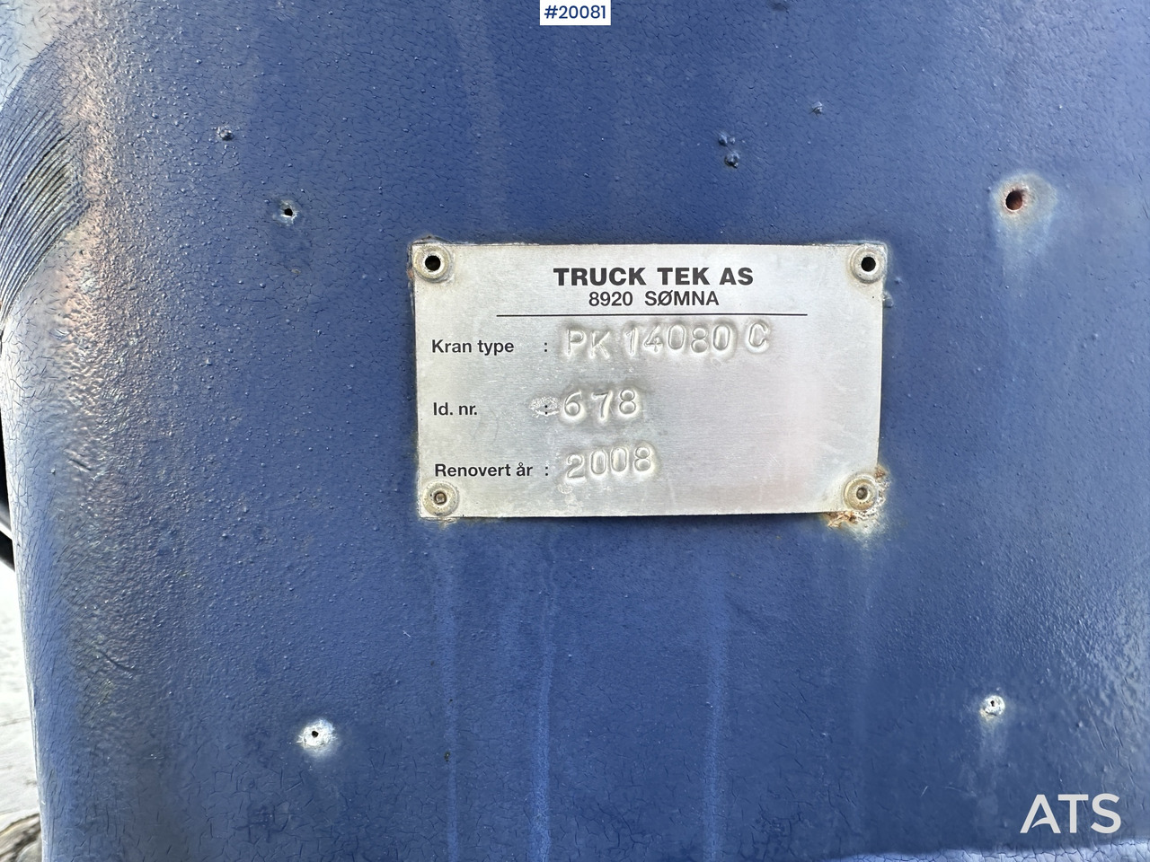 הַחכָּרָה Palfinger PK 14080 C kran m/ hydraulikk pumpe Palfinger PK 14080 C kran m/ hydraulikk pumpe: תמונה 12