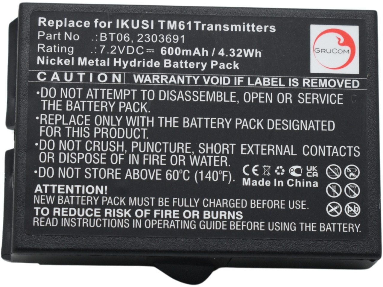 Compatible battery Ikusi 2303691, BT06 - מצבר עבור עגורן מעמיס: תמונה 5 Compatible battery Ikusi 2303691, BT06 - מצבר עבור עגורן מעמיס: תמונה 5