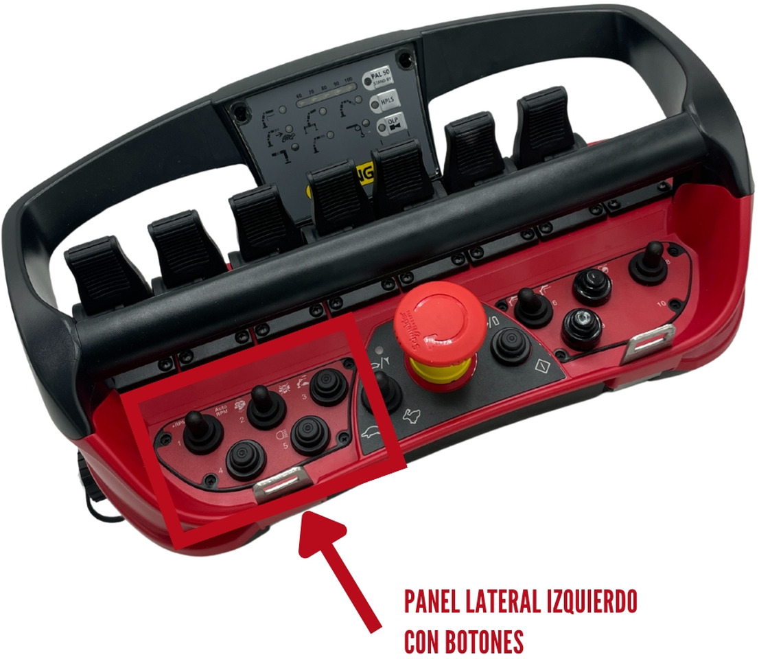 Left lateral panel with buttons radio remote Scanreco RC400 - מערכת חשמל עבור עגורן מעמיס: תמונה 3 Left lateral panel with buttons radio remote Scanreco RC400 - מערכת חשמל עבור עגורן מעמיס: תמונה 3