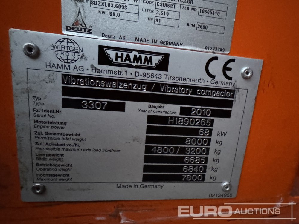 2010 Hamm 3307 - רולר: תמונה 1 2010 Hamm 3307 - רולר: תמונה 1