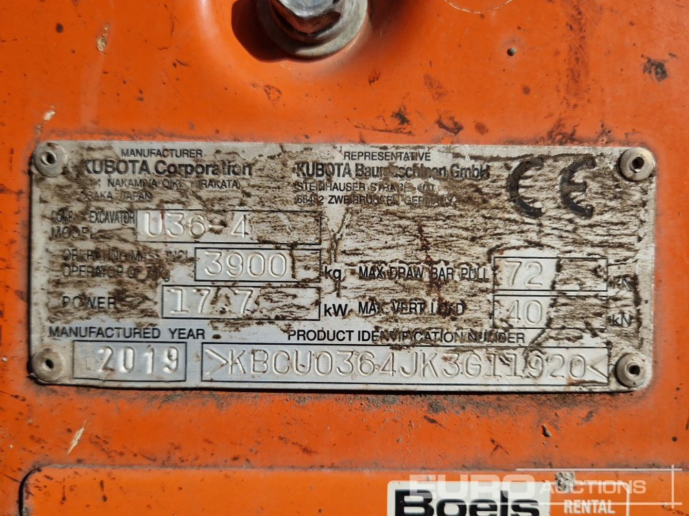 מיני מחפר 2019 Kubota U36-4: תמונה 33