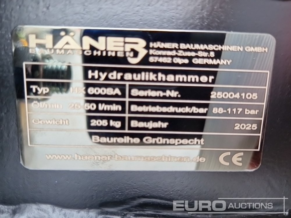 פטיש הידרולי Unused 2025 Häner HX600SA: תמונה 8